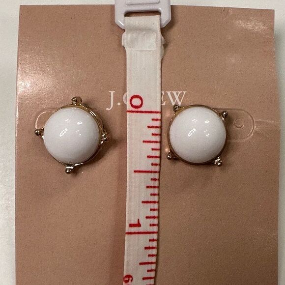J. Crew White Bubble Stud Earrings - Picture 2 of 3